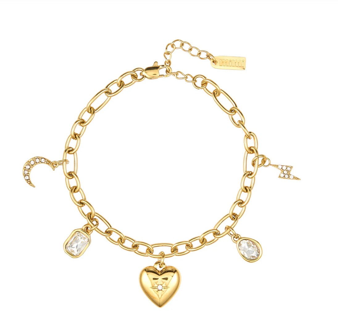 Daisy Gold Crystal Charm Bracelet