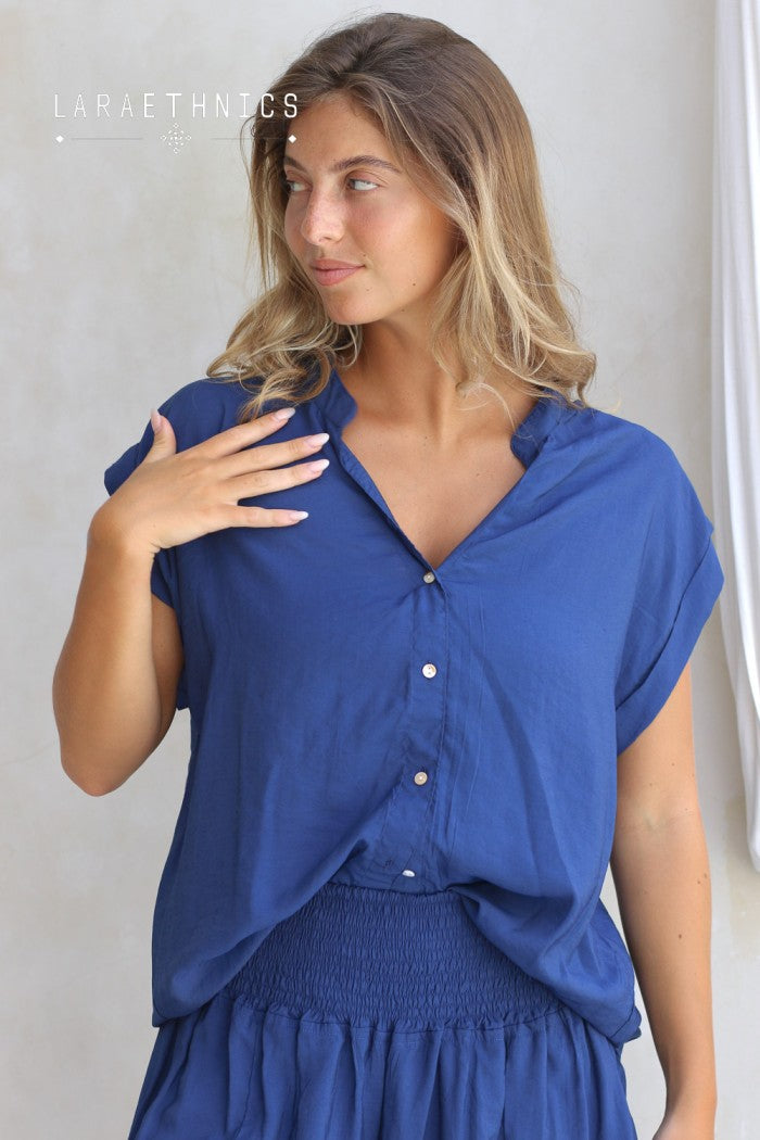 Laraethnics Clarence blouse - royal blue