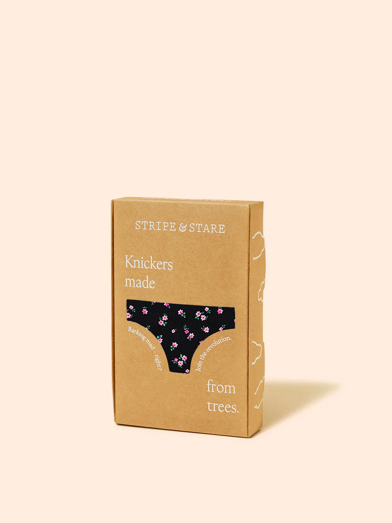 Stripe & Stare knickers single - Rosebud