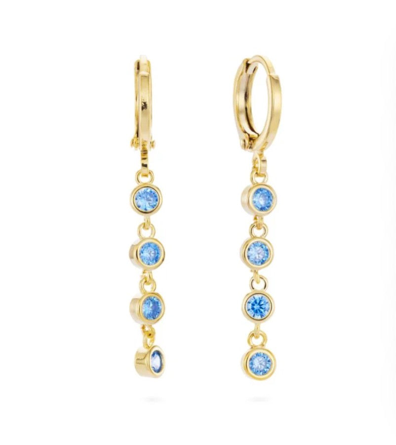 ELLICA TURQUOISE GOLD DROPLET HUGGIE EARRINGS