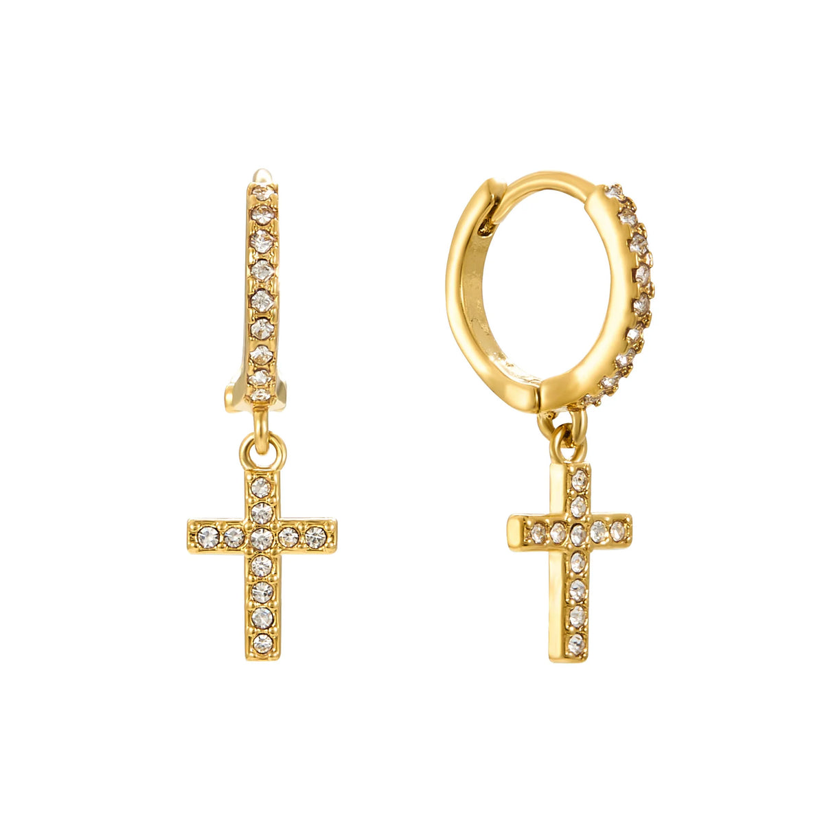 Bijoux De Mimi Camilla gold cross earrings