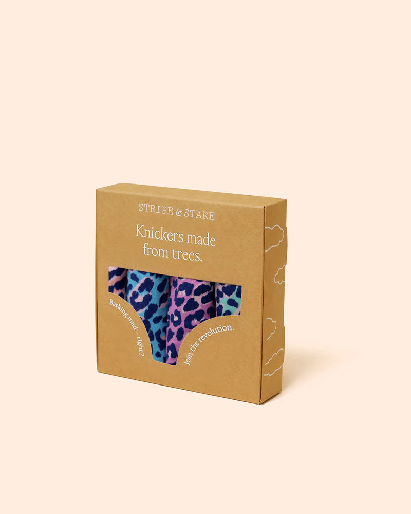 Stripe & Stare knickers four pack - Iridescent Leopards