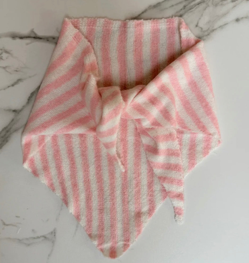 Triangel Scarf Striped -Light Pink