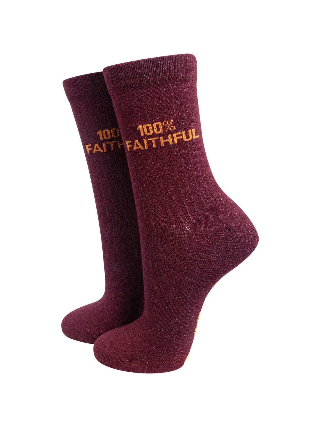100% Faithful cotton glitter socks