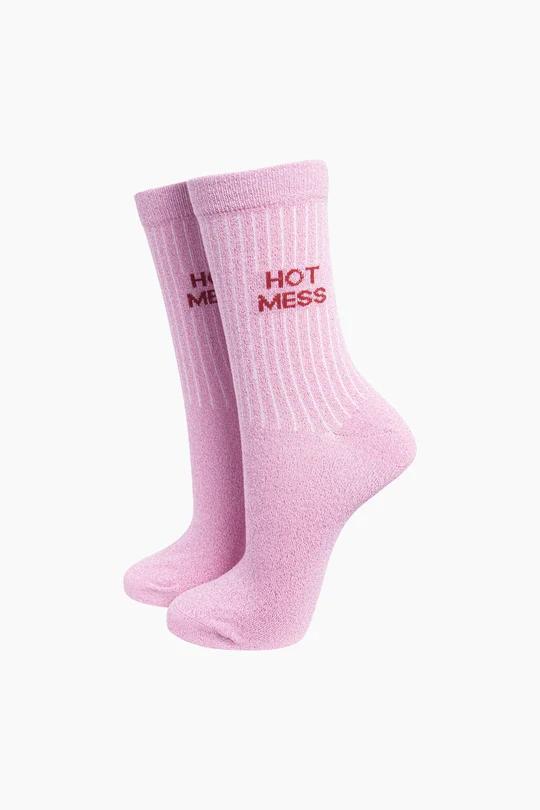 Hot Mess glitter socks