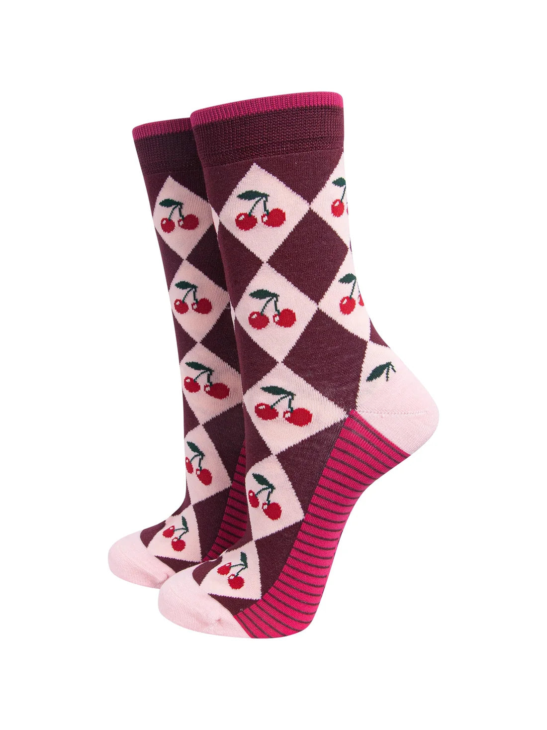 Cherry burgundy bamboo socks