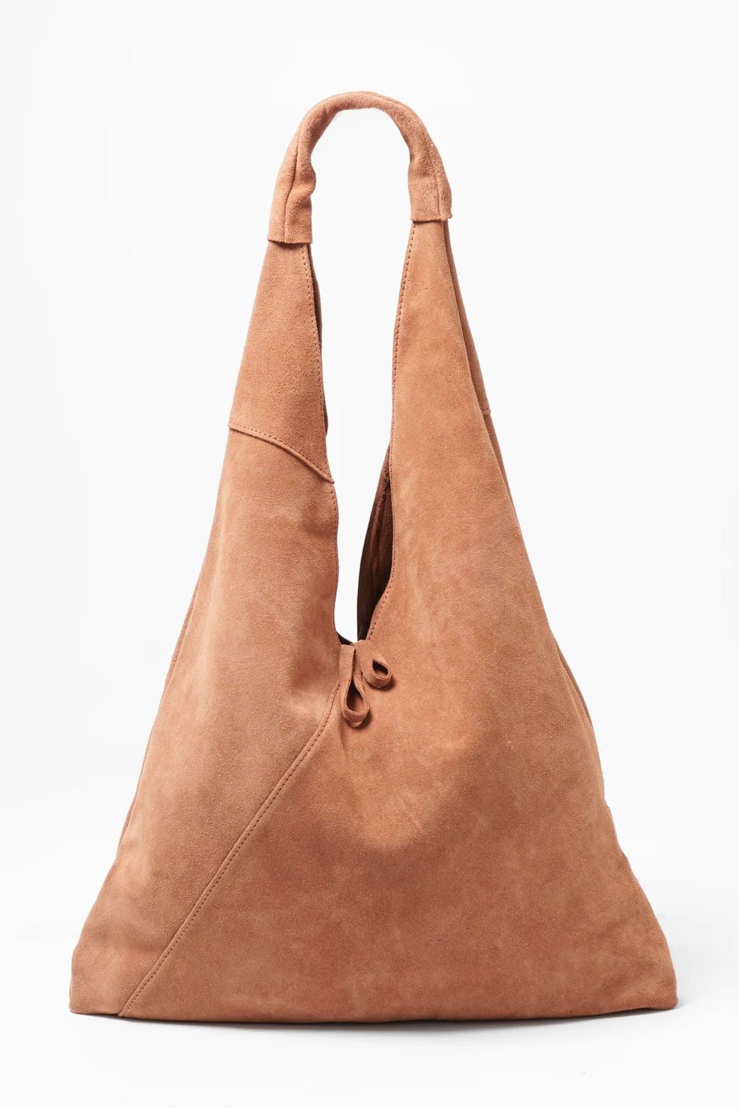 Suede shoulder bag - tan