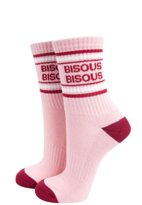 Bisous Bisous Organic Cotton Sports Socks in Pink