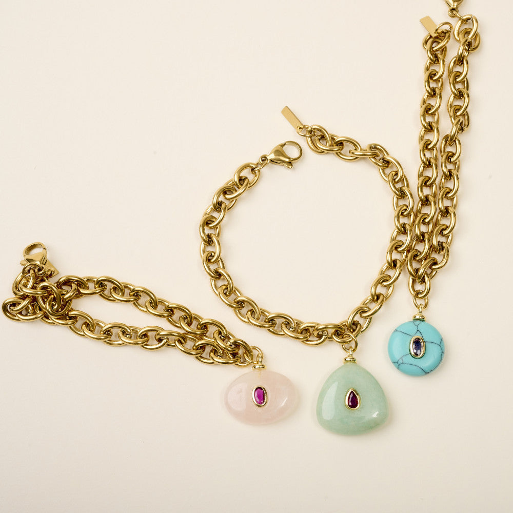 by garance Clic bracelet - amazonite