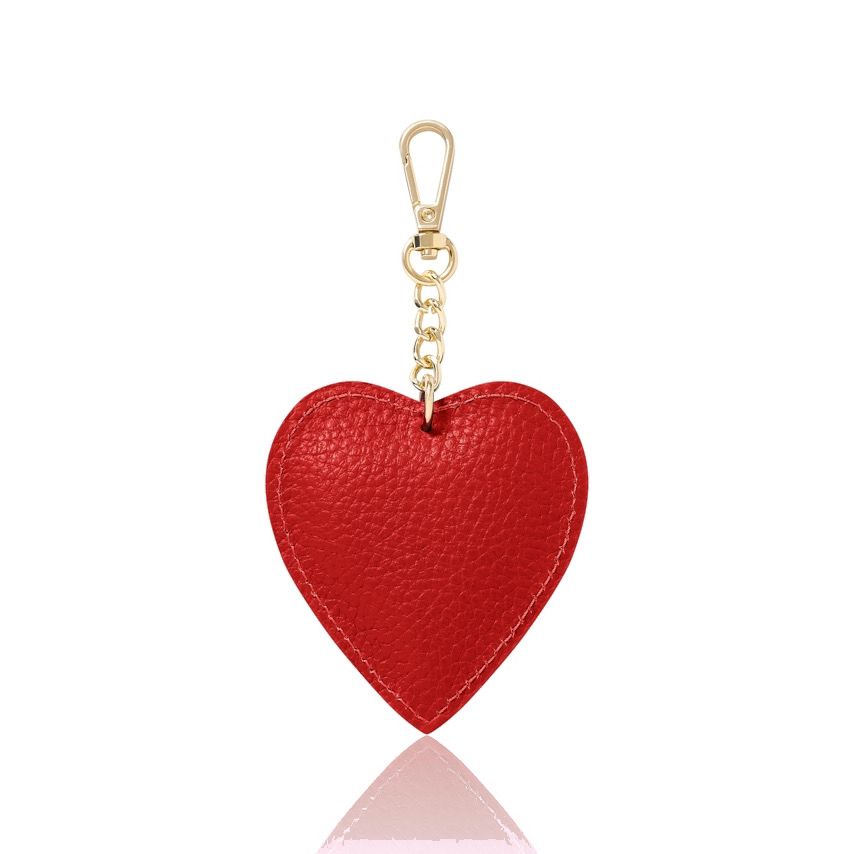 Heart keyring & bag charm - red