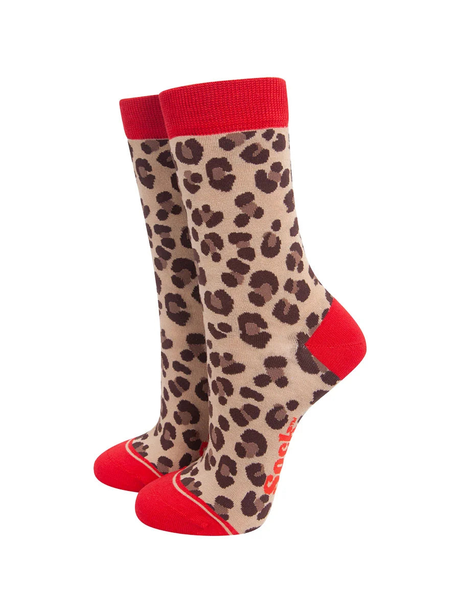 Leopard print bamboo socks