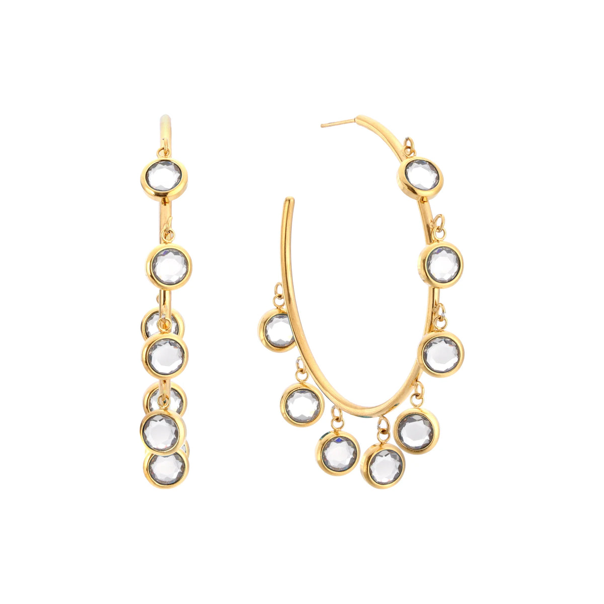 Bijoux De Mimi Faiza gold crystal earrings