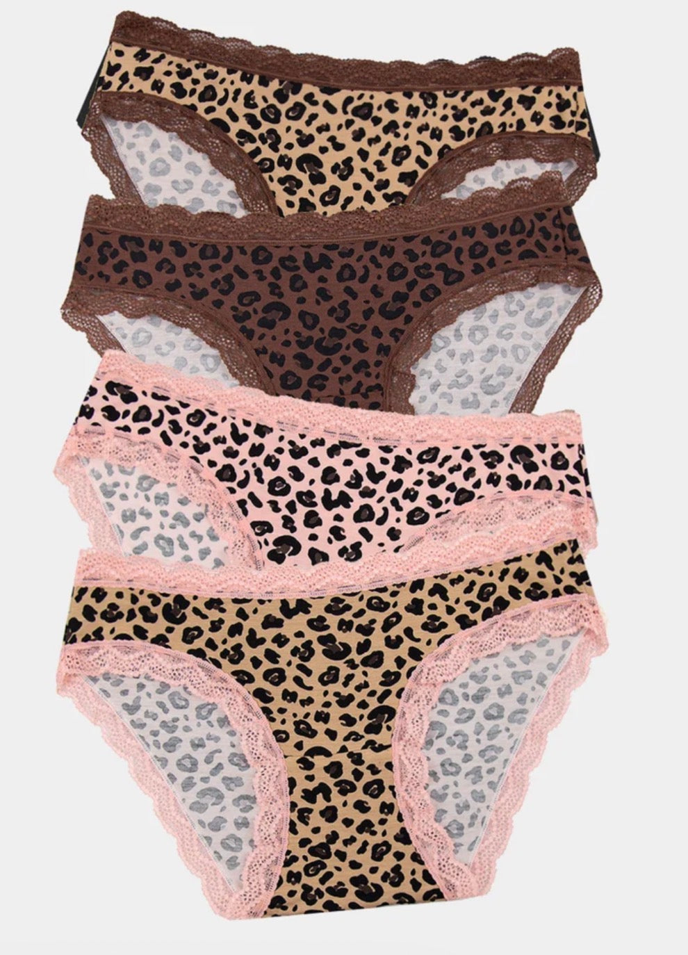 Stripe & Stare peach latte leopards