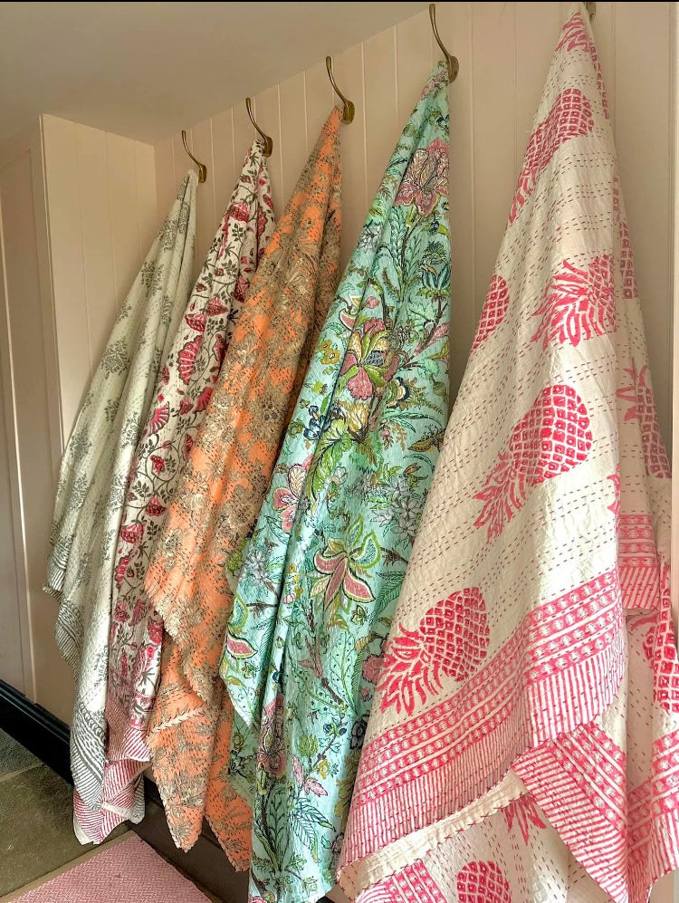 Indian cotton throws