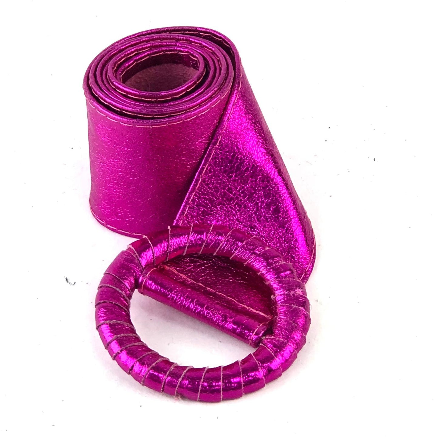 Wide Leather Belt - Hot Pink