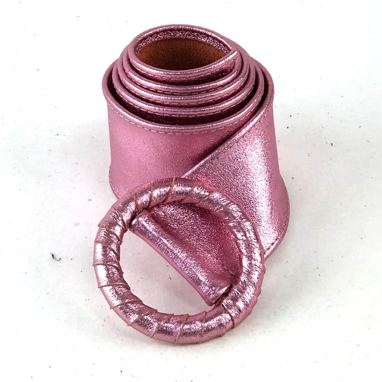 Wide Leather Belt - Pink