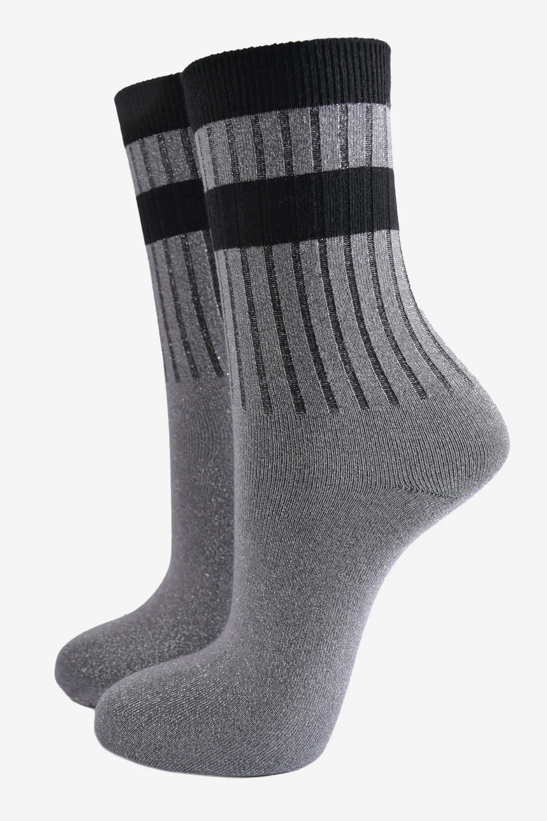 Glitter Socks - Grey & Black