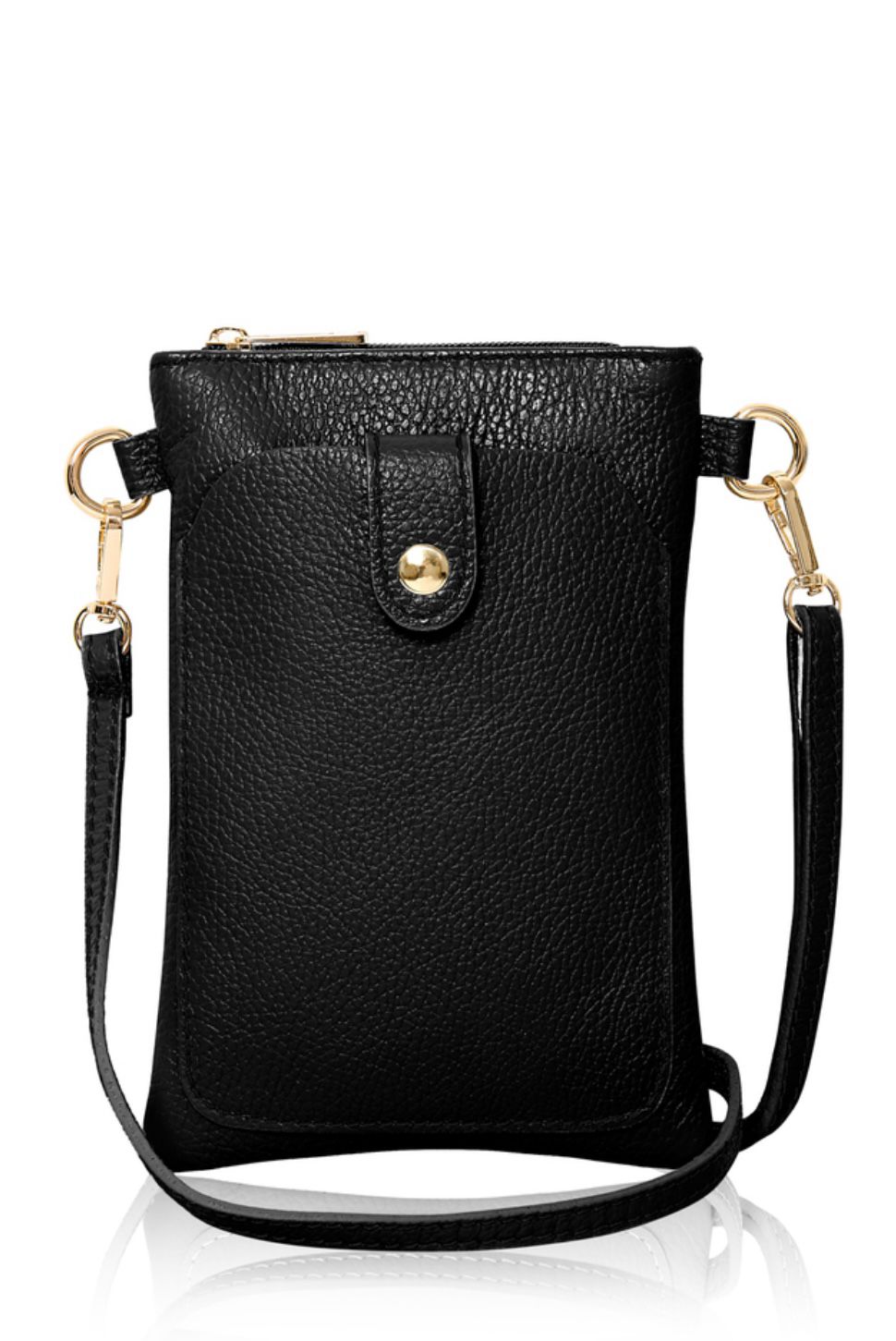 Leather crossover bag- black
