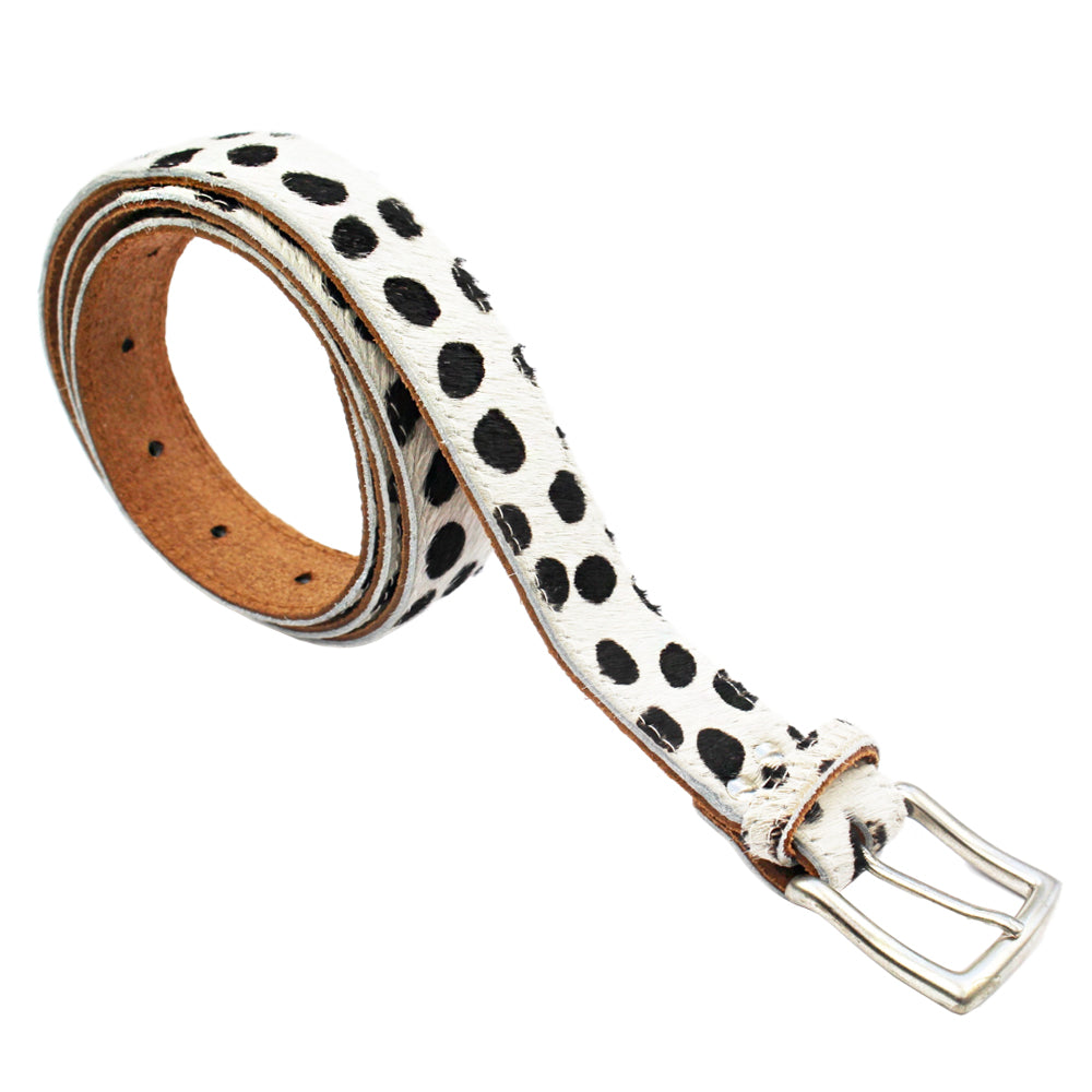 Leather Belt - Dalmatian Print