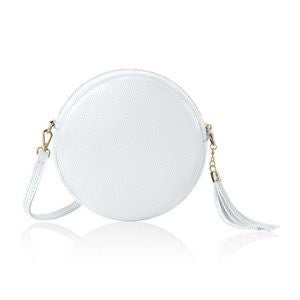 Leather Circle Bag - White