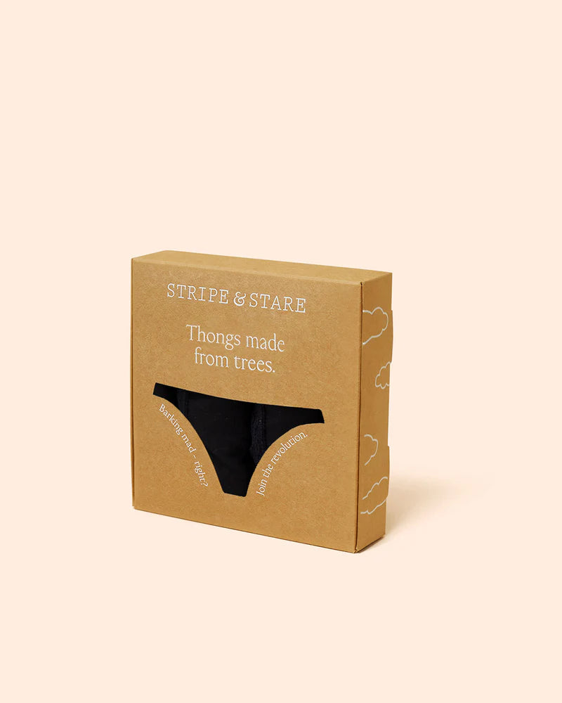 Stripe & Stare thongs four pack - Black