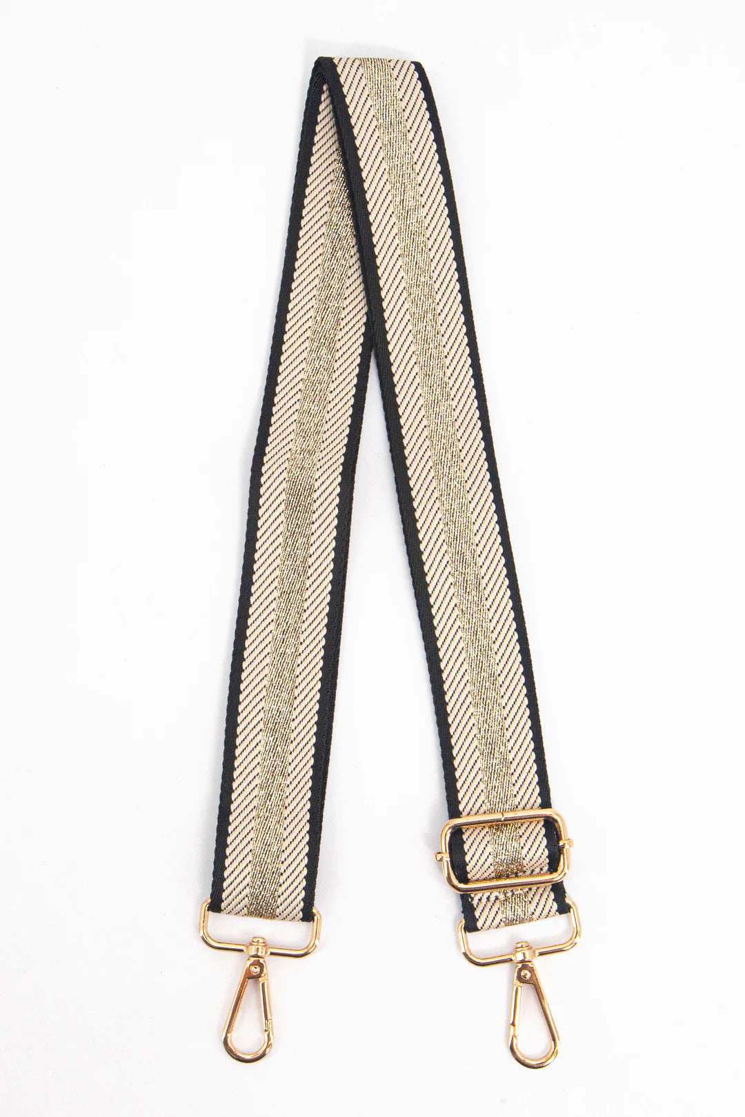 Bag Strap - Cream/Gold Glitter Stripe