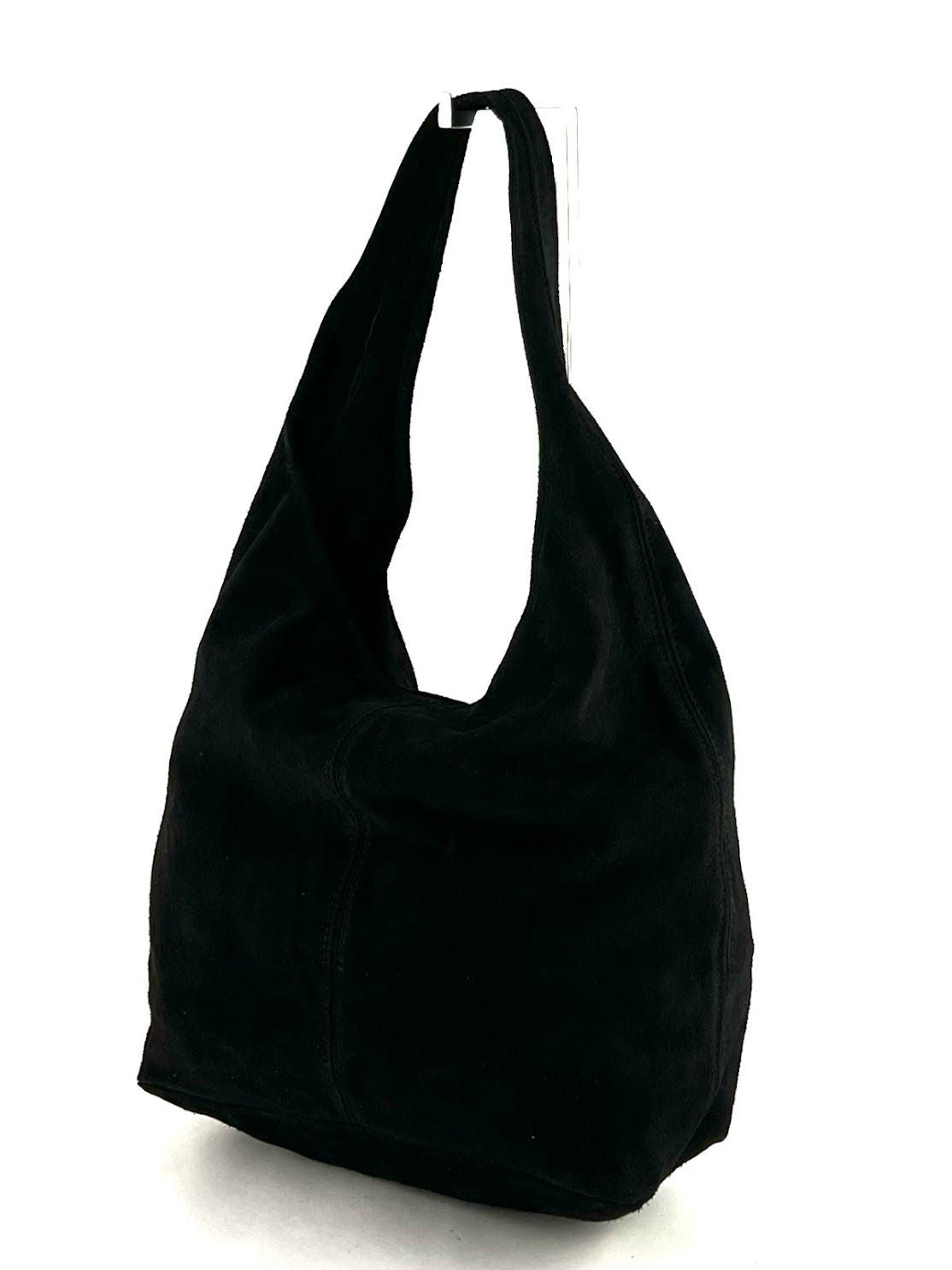 Suede shopper bag - black
