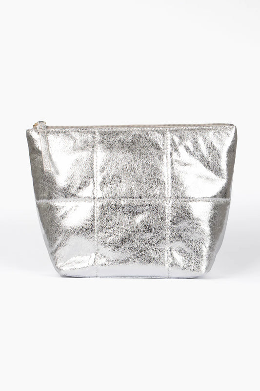 Quilted Vanity Bag - Silver