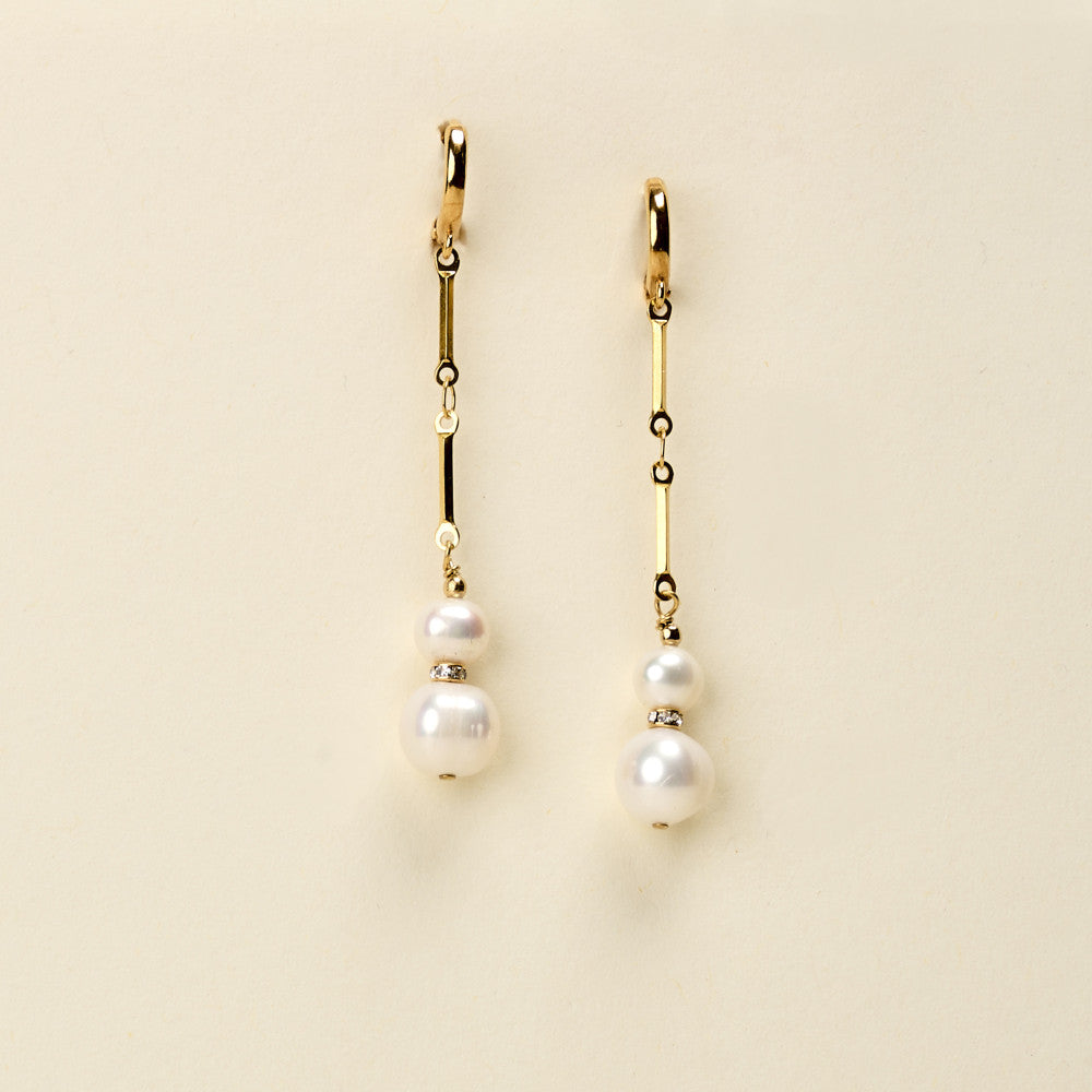 by garance Tana earrings - 2 pearl long earrings