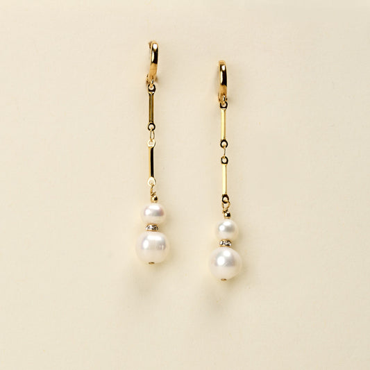 by garance Tana earrings - 2 pearl long earrings