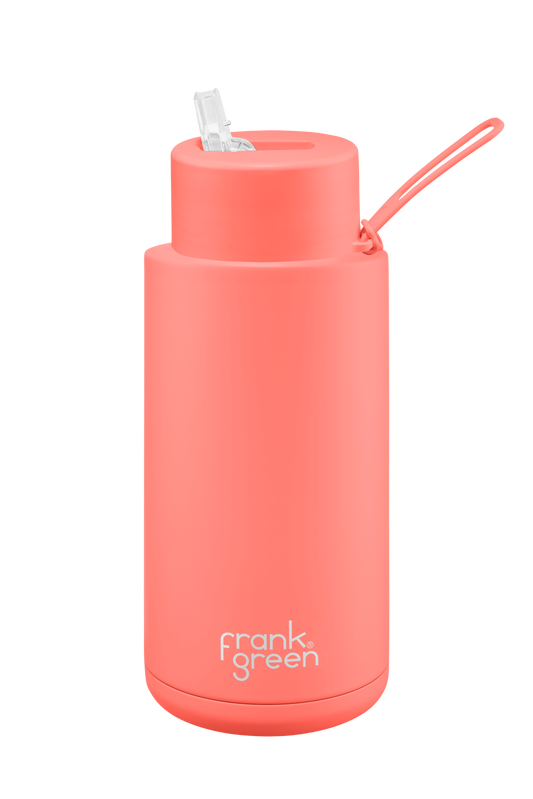 Frank Green 1L ceramic water bottle - coral