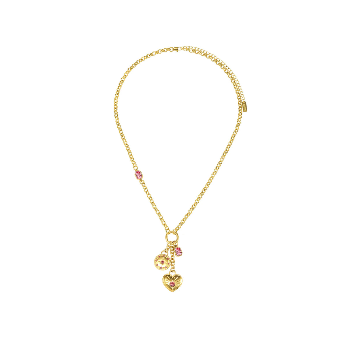 Bijoux De Mimi Olive pink gold charm necklace