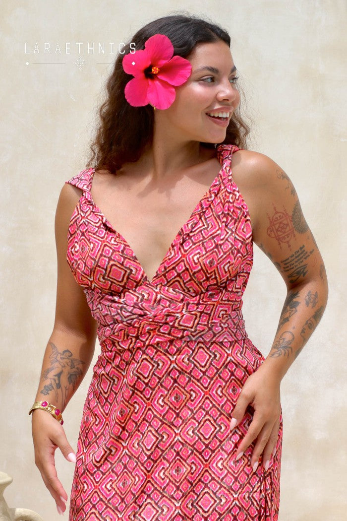 Laraethnics Juliette long dress - mexico paprika
