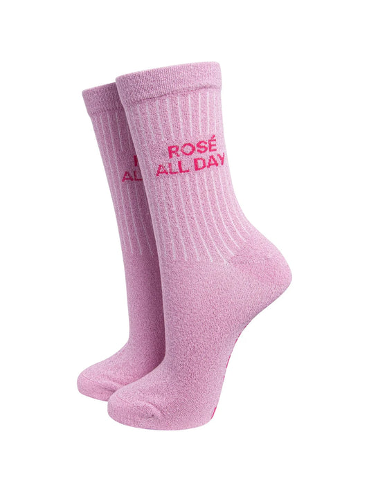 Rosé All Day cotton glitter socks