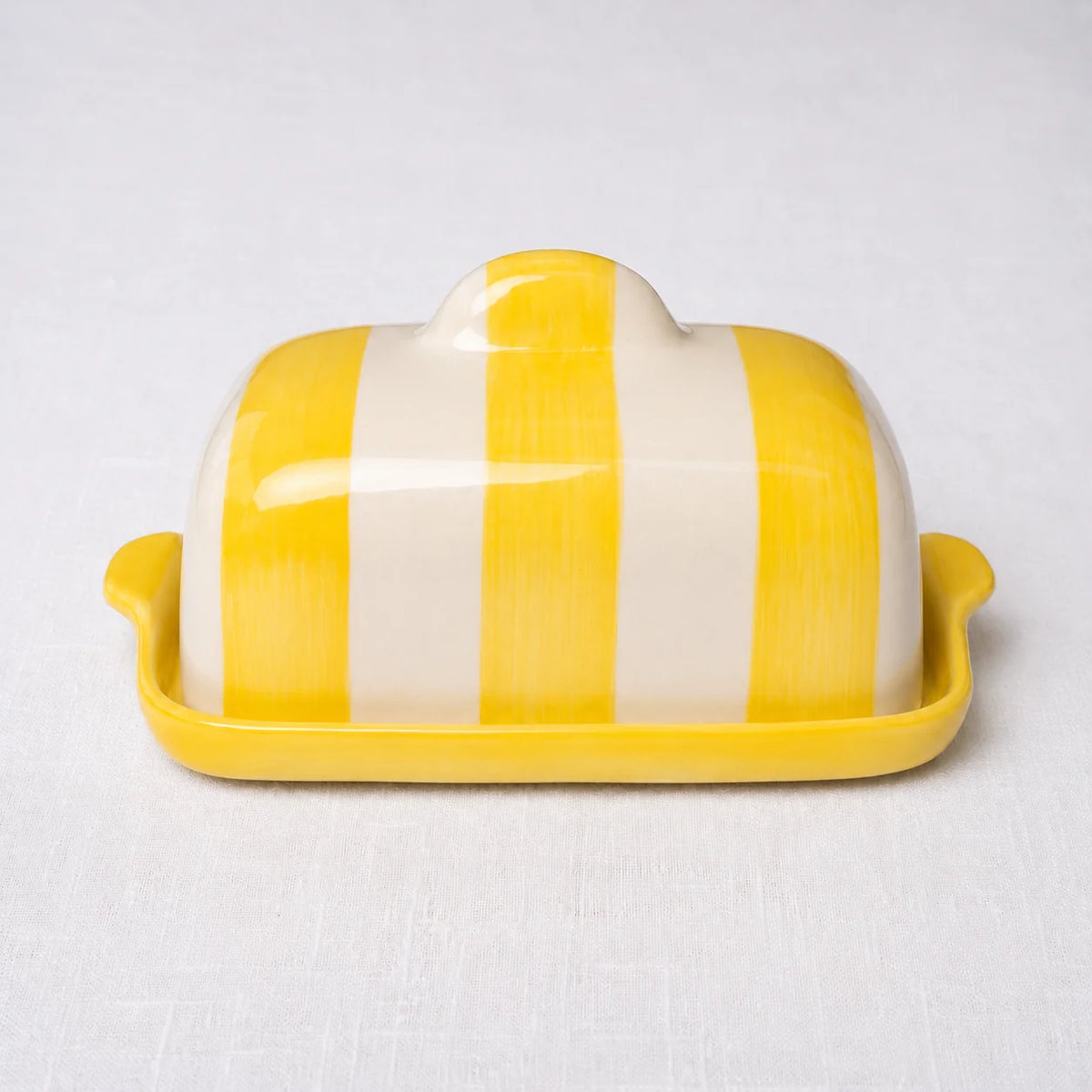 The fancy butter dish yellow & white