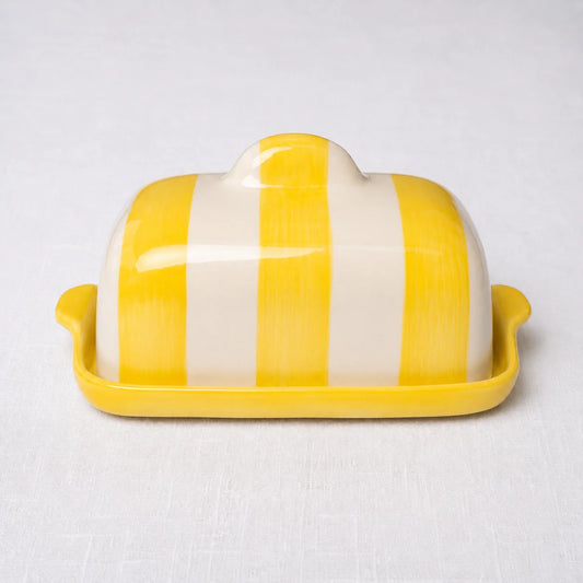 The fancy butter dish yellow & white