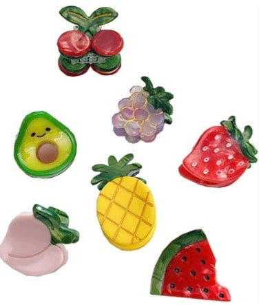 Mini fruit hair claw clips