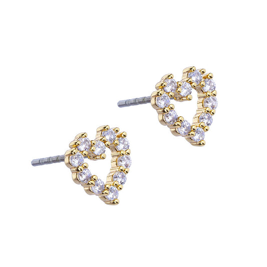 Diamanté Heart Earrings