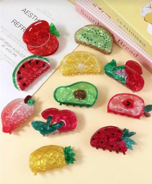 Fruit hair claw clips