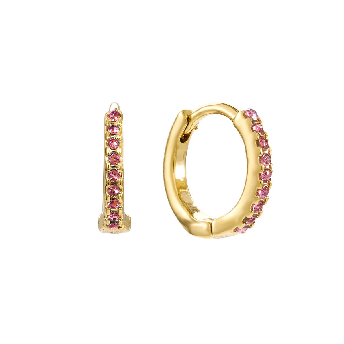 Bijoux De Mimi Evie pink gold earrings