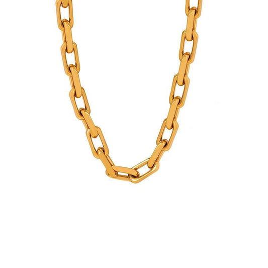 Chunky chain Oval gold necklace