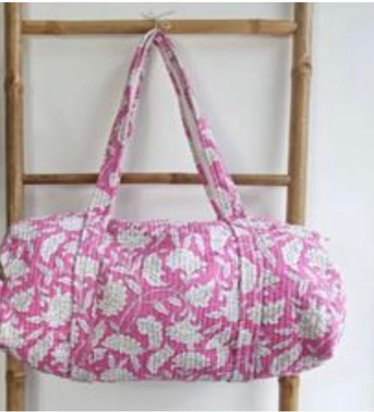 Indian duffel bag - pink paisley print