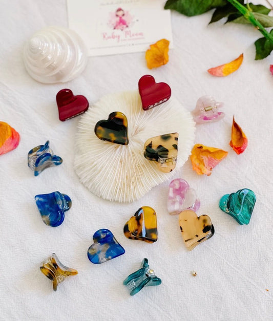 Heart mini claw clips