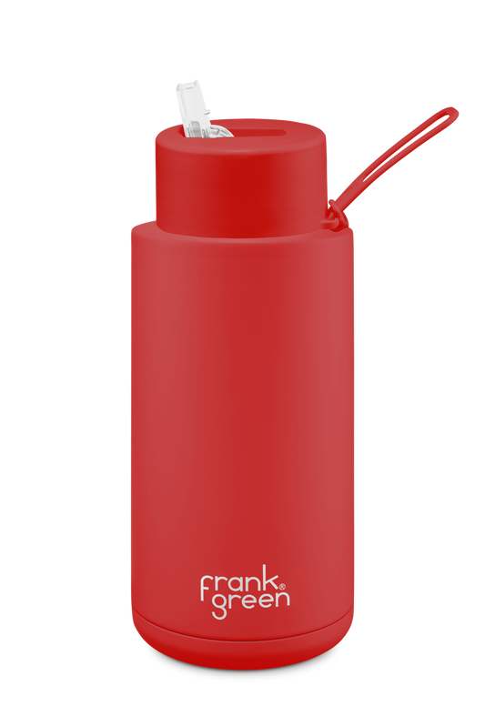 Frank Green 1L ceramic water bottle - red