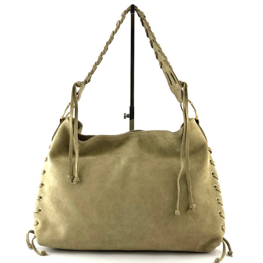 Suede corset shoulder bag - cream