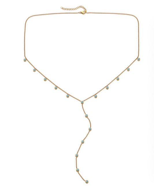 INDIA DROPLET NECKLACE GOLD & TURQUOISE