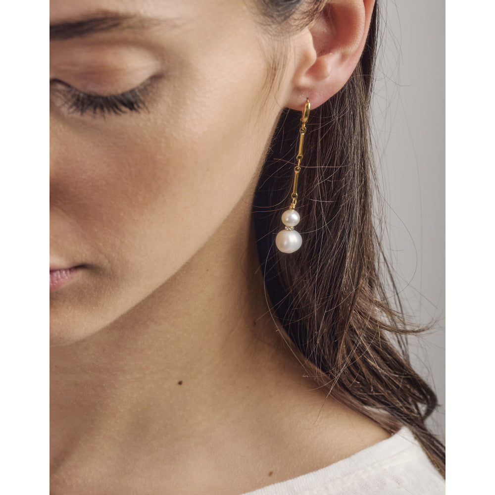 by garance Tana earrings - 2 pearl long earrings