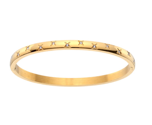 Amelia Gold Crystal Star Bangle