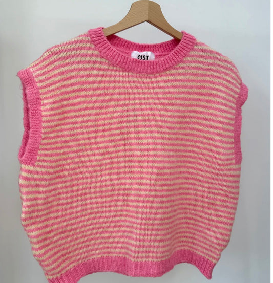 OST Alma Wool Vest -Yellow/Pink