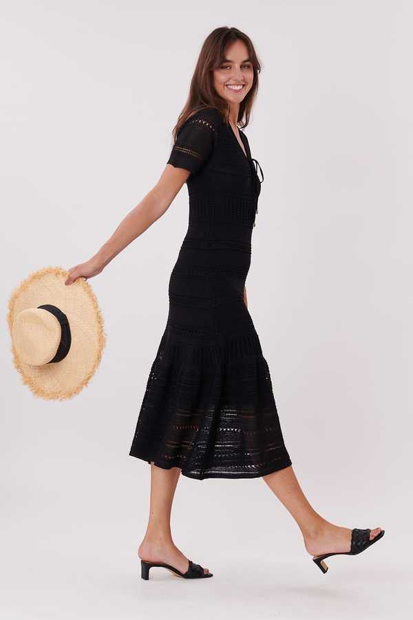 Derhy Crochet Dress - Black